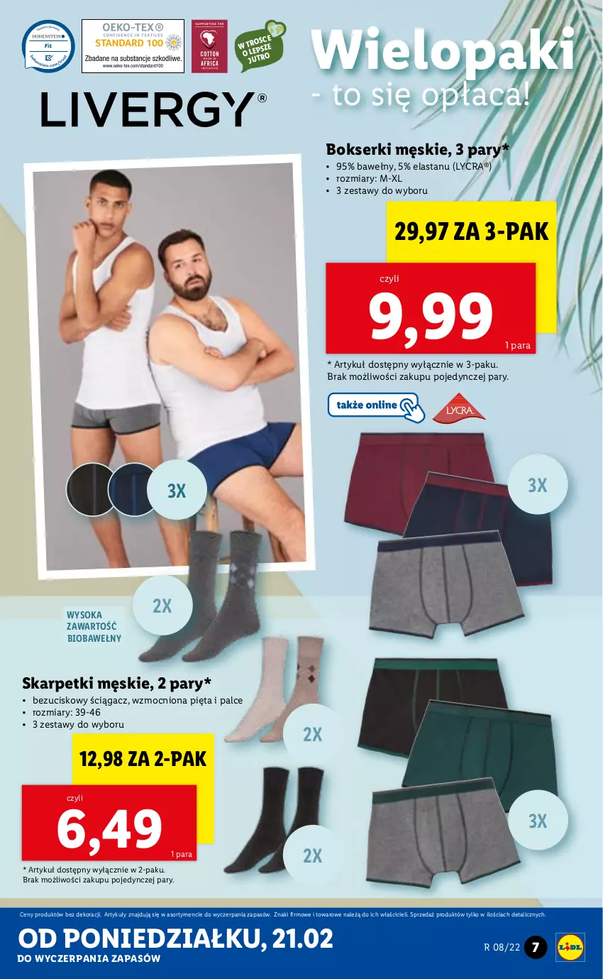 Gazetka promocyjna Lidl - GAZETKA - ważna 21.02 do 26.02.2022 - strona 9 - produkty: Bokserki, Karp, Ser, Skarpetki, Sok