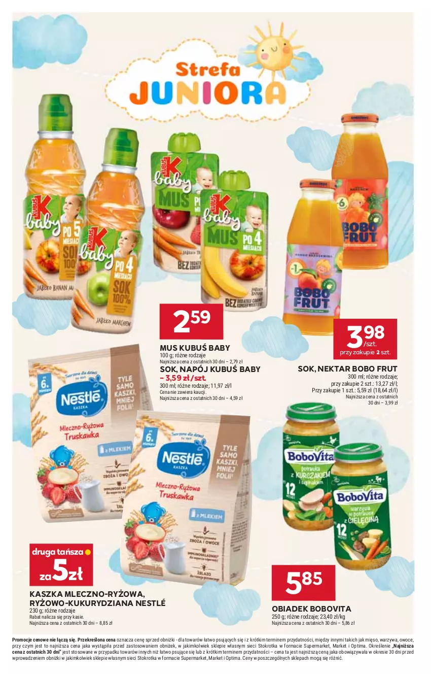 Gazetka promocyjna Stokrotka - Market - ważna 23.07 do 29.07.2026 - strona 36 - produkty: BoboVita, Kubuś, Mięso, Mus, Napój, Nektar, Nestlé, Optima, Owoce, Ryż, Sok, Warzywa