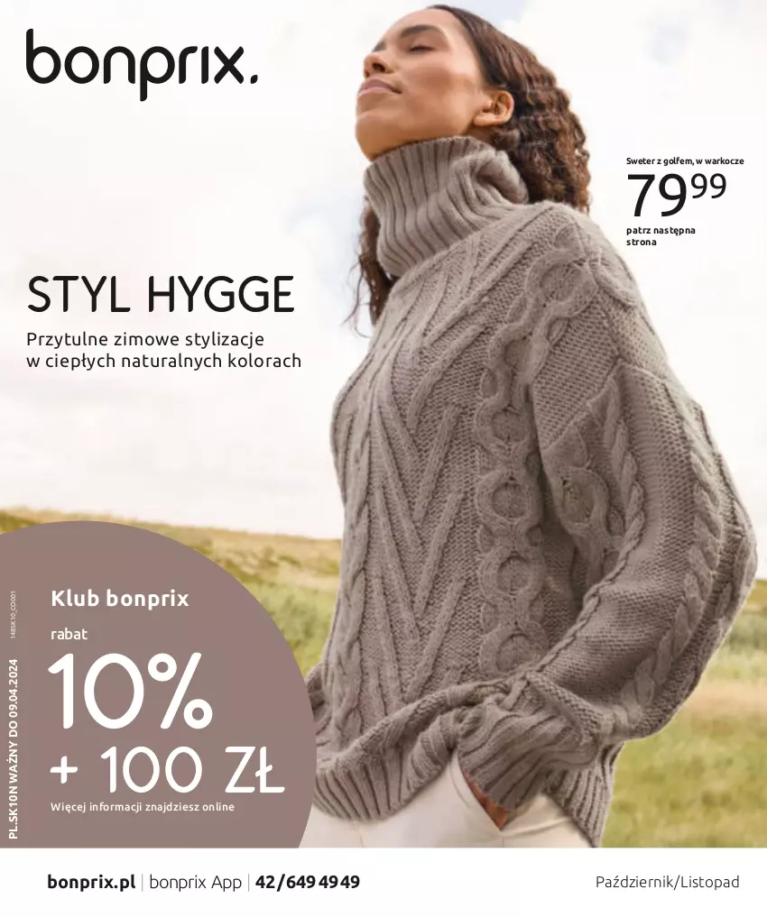 Gazetka promocyjna Bonprix - STYL HYGGE - ważna 09.10.2023 do 09.04.2024 - strona 1 - produkty: Koc, Sweter, Top