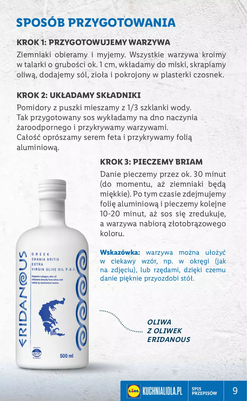 Gazetka promocyjna Lidl - KATALOG GRECKI - ważna 06.06 do 12.06.2022 - strona 9 - produkty: Czosnek, Feta, Lanki, Olej, Oliwa z oliwek, Piec, Plasterki, Pomidory, Por, Ser, Sól, Sos, Stół, Warzywa, Ziemniaki