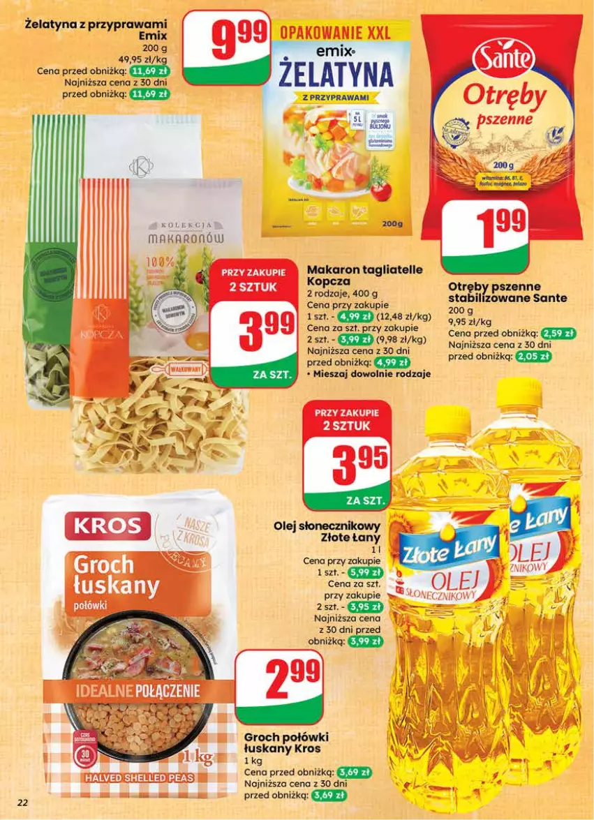 Gazetka promocyjna Dino - Gazetka 12 / 2026 - ważna 18.03 do 24.03.2026 - strona 22 - produkty: Groch, Makaron, Olej, Sante, Tagliatelle