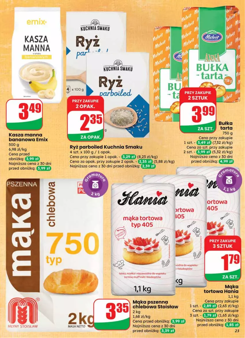 Gazetka promocyjna Dino - Gazetka 12 / 2026 - ważna 18.03 do 24.03.2026 - strona 23 - produkty: Bułka, Bułka tarta, Chleb, Kasza, Kuchnia, Mąka, Mąka pszenna, Mąka tortowa, Ryż, Ryż parboiled, Tarta