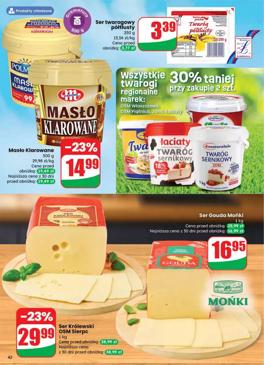 Gazetka promocyjna Dino - Gazetka 12 / 2026 - ważna 18.03 do 24.03.2026 - strona 42 - produkty: Gaga, Gouda, Królewski, Masło, Masło klarowane, Ser, Twaróg