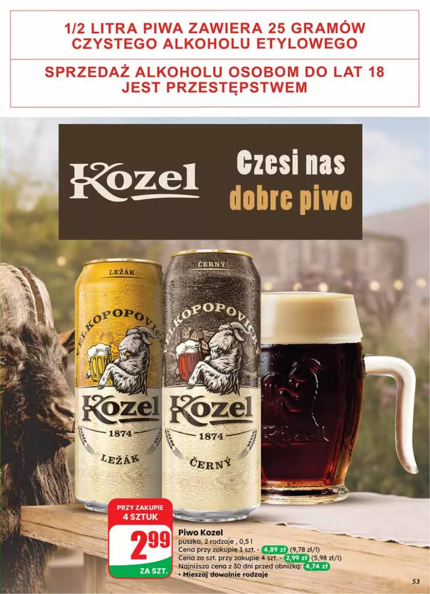Gazetka promocyjna Dino - Gazetka 12 / 2026 - ważna 18.03 do 24.03.2026 - strona 53 - produkty: Kozel, Piwo