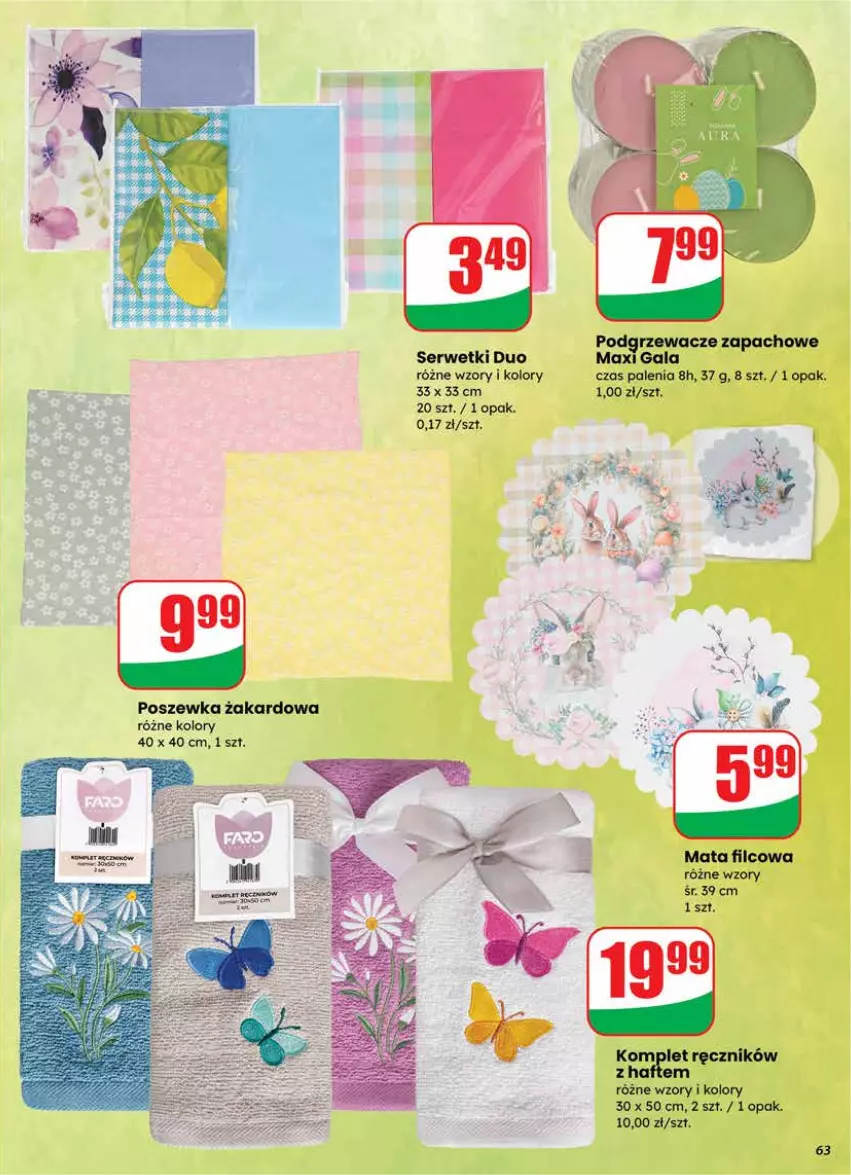 Gazetka promocyjna Dino - Gazetka 12 / 2026 - ważna 18.03 do 24.03.2026 - strona 63 - produkty: Gala, Poszewka, Ręcznik, Ser, Serwetki