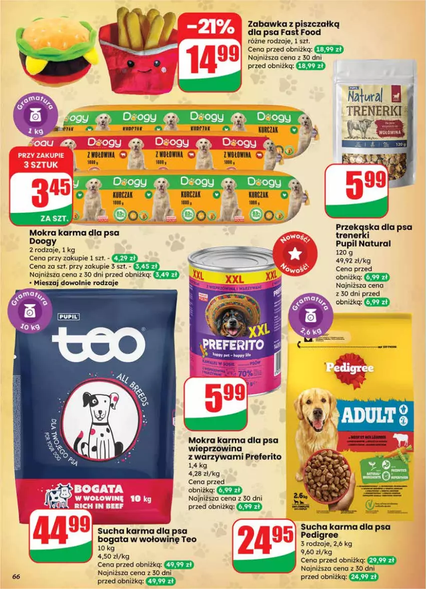 Gazetka promocyjna Dino - Gazetka 12 / 2026 - ważna 18.03 do 24.03.2026 - strona 66 - produkty: Fa, Kurczak, Mokra karma, Pedigree, Sucha karma, Warzywa, Wieprzowina, Zabawka