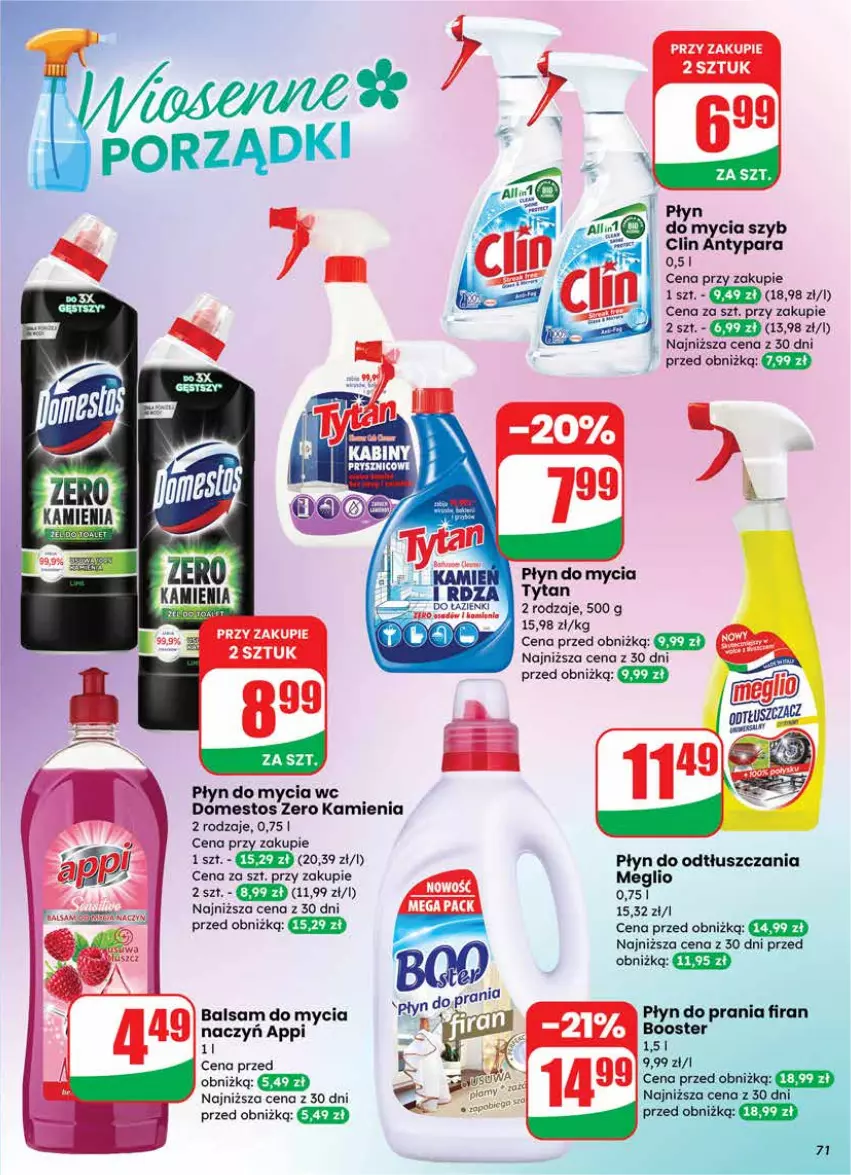Gazetka promocyjna Dino - Gazetka 12 / 2026 - ważna 18.03 do 24.03.2026 - strona 71 - produkty: Booster, Clin, Domestos, Płyn do mycia, Płyn do prania, Tytan