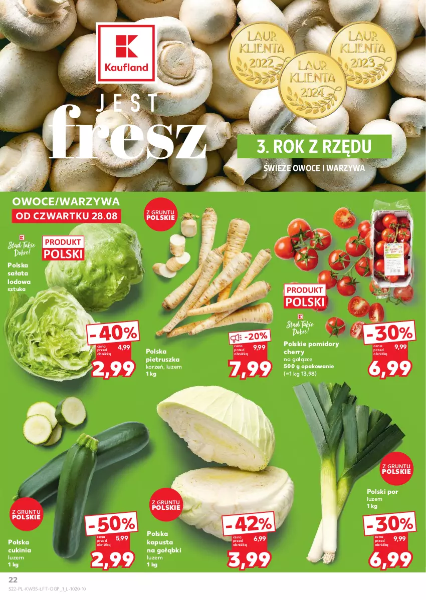 Gazetka promocyjna Kaufland - Gazetka tygodnia - ważna 28.08 do 03.09.2025 - strona 22 - produkty: Grunt, Owoce, Pietruszka, Pomidory, Por, Sałat, Sałata lodowa, Warzywa