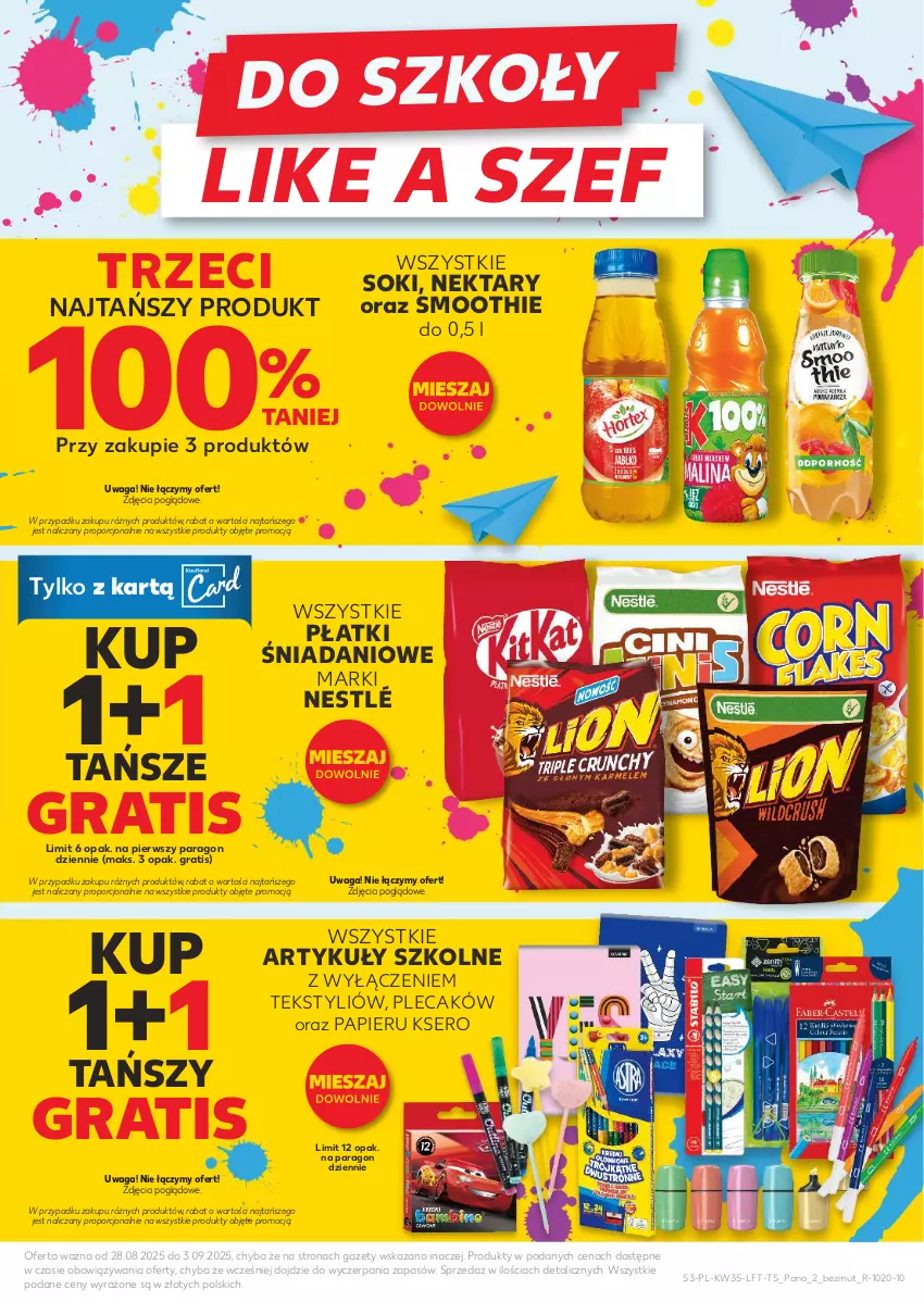 Gazetka promocyjna Kaufland - Gazetka tygodnia - ważna 28.08 do 03.09.2025 - strona 3 - produkty: Danio, Gra, Nektar, Nestlé, Papier, Plecak, Por, Ser, Smoothie, Sok, Waga