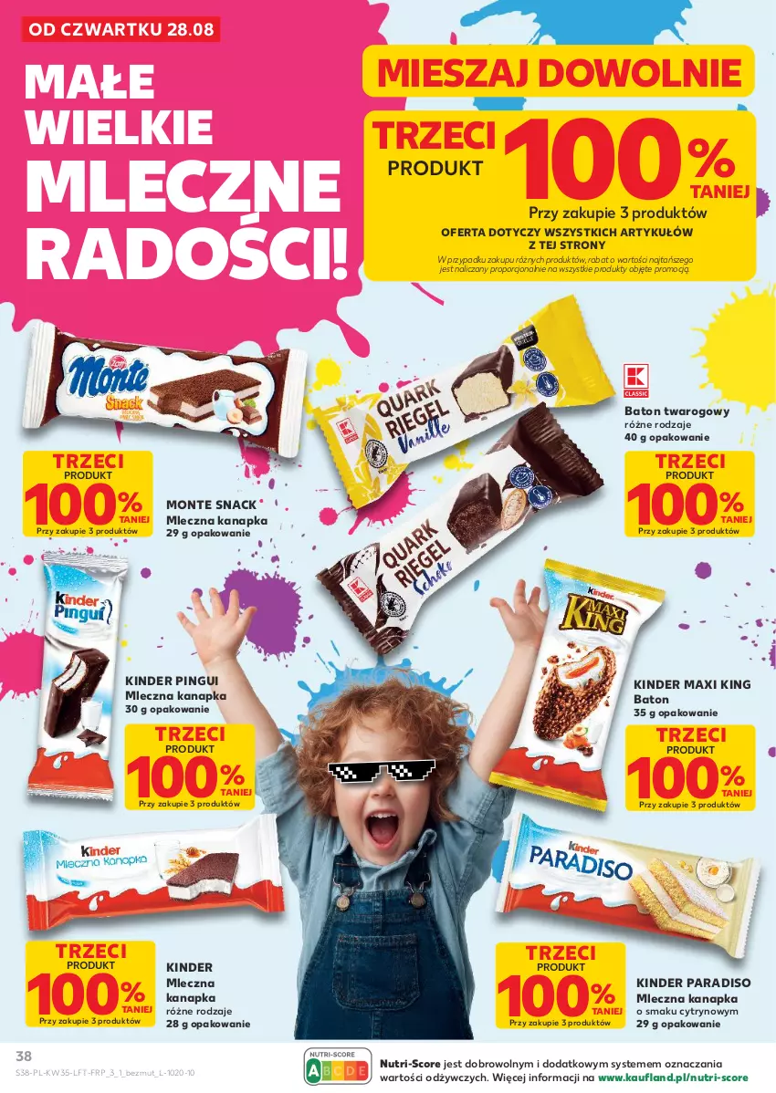 Gazetka promocyjna Kaufland - Gazetka tygodnia - ważna 28.08 do 03.09.2025 - strona 38 - produkty: Baton, Kinder, Mleczna kanapka, Monte, Por