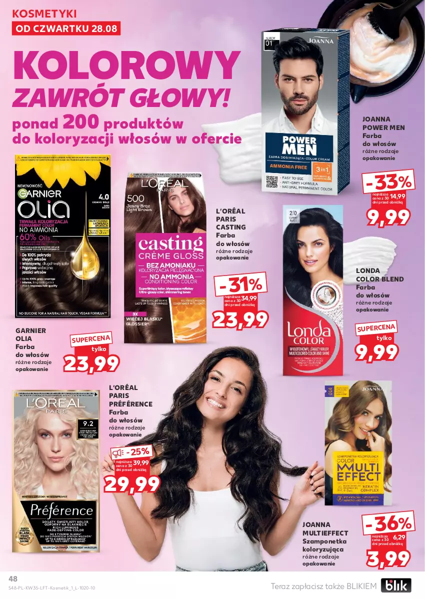 Gazetka promocyjna Kaufland - Gazetka tygodnia - ważna 28.08 do 03.09.2025 - strona 48 - produkty: Fa, Farba do włosów, Garnier, Joanna, L’Oréal, Szampon, Tera
