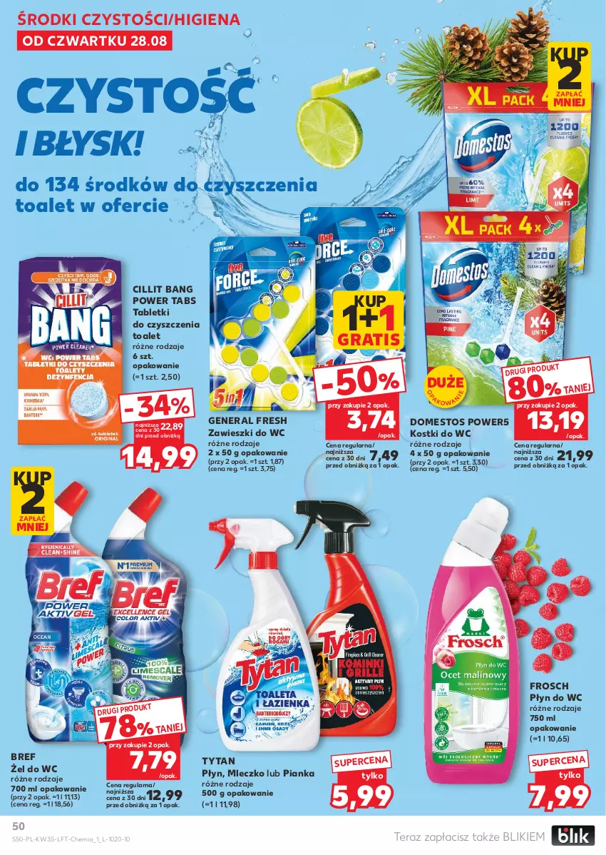 Gazetka promocyjna Kaufland - Gazetka tygodnia - ważna 28.08 do 03.09.2025 - strona 50 - produkty: Bref, Cillit Bang, Domestos, Frosch, Gra, Mleczko, Płyn do wc, Tablet, Tera, Tytan, Zawieszki