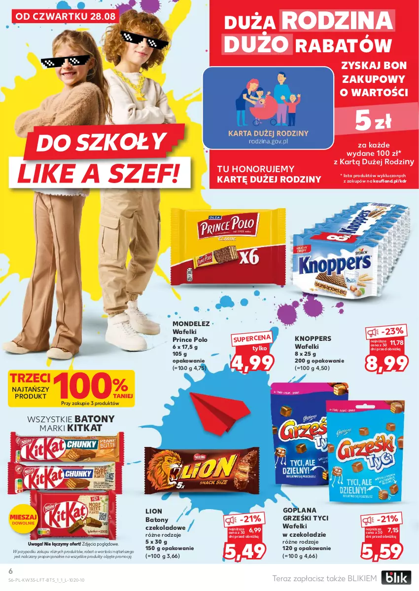 Gazetka promocyjna Kaufland - Gazetka tygodnia - ważna 28.08 do 03.09.2025 - strona 6 - produkty: Baton, Goplana, Grześki, Knoppers, LANA, Lion, Por, Prince Polo, Tera, Waga