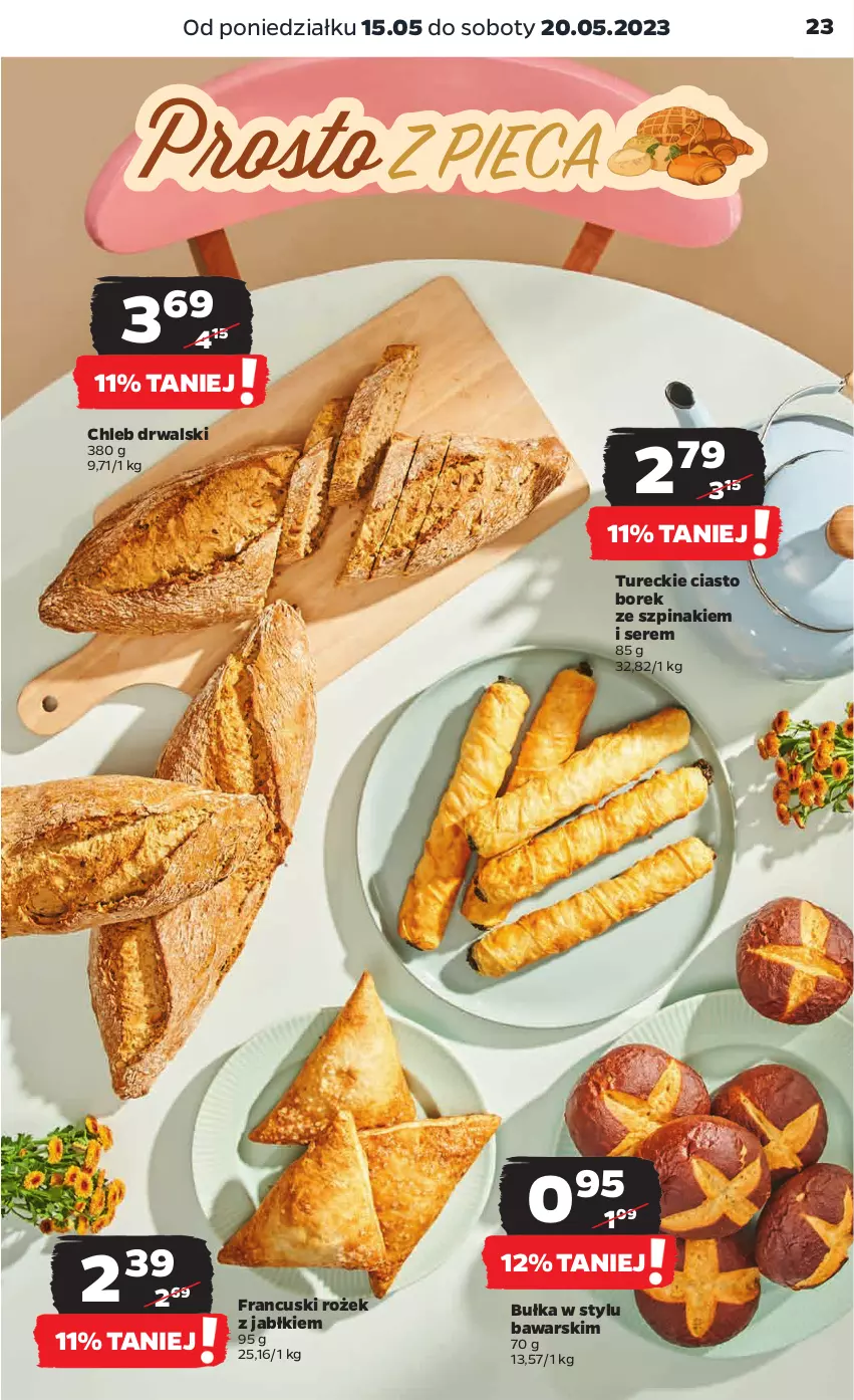 Gazetka promocyjna Netto - Artykuły spożywcze - ważna 15.05 do 20.05.2023 - strona 23 - produkty: Bułka, Chleb, Ser, Szpinak