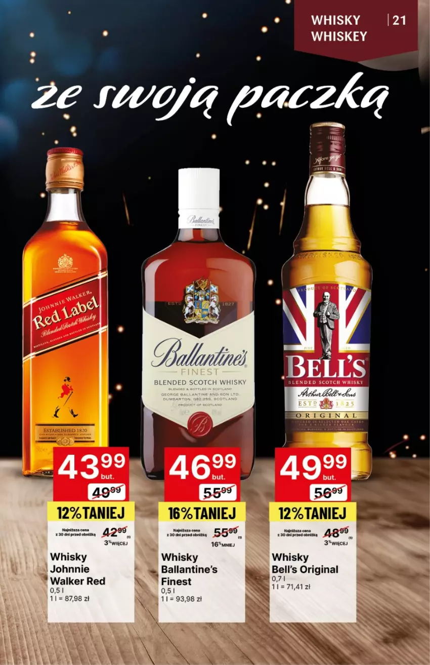 Gazetka promocyjna Delikatesy Centrum - DeliBarek DC01-DC03 - ważna 18.01 do 31.01.2024 - strona 21 - produkty: Ballantine's, Bell, Gin, Whisky