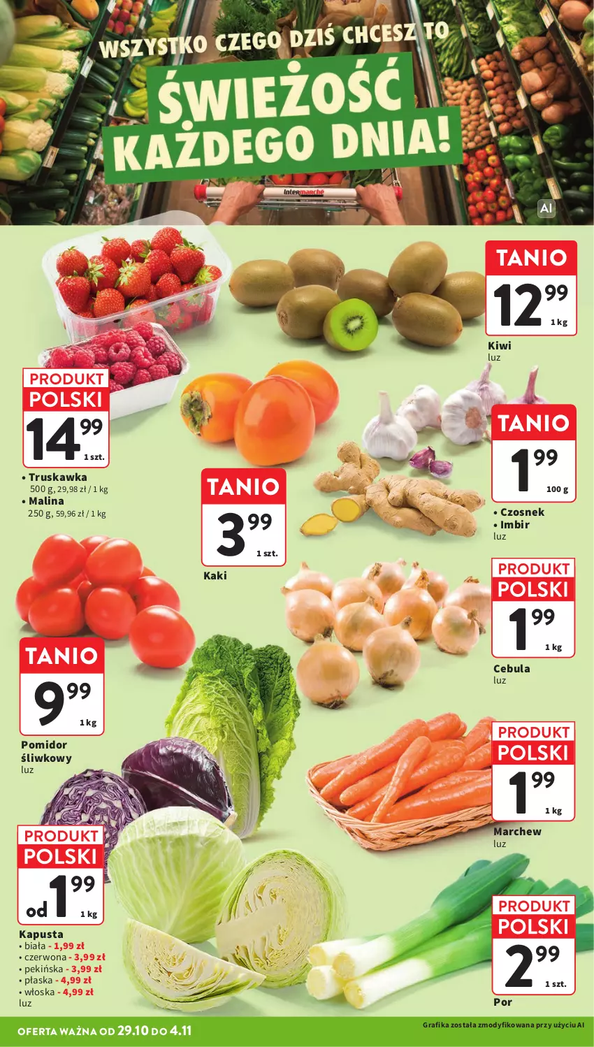 Gazetka promocyjna Intermarche - Gazetka promocyjna - ważna 29.10 do 04.11.2026 - strona 14 - produkty: Cebula, Czosnek, Gra, Grafika, Imbir, Kaki, Kiwi, Por