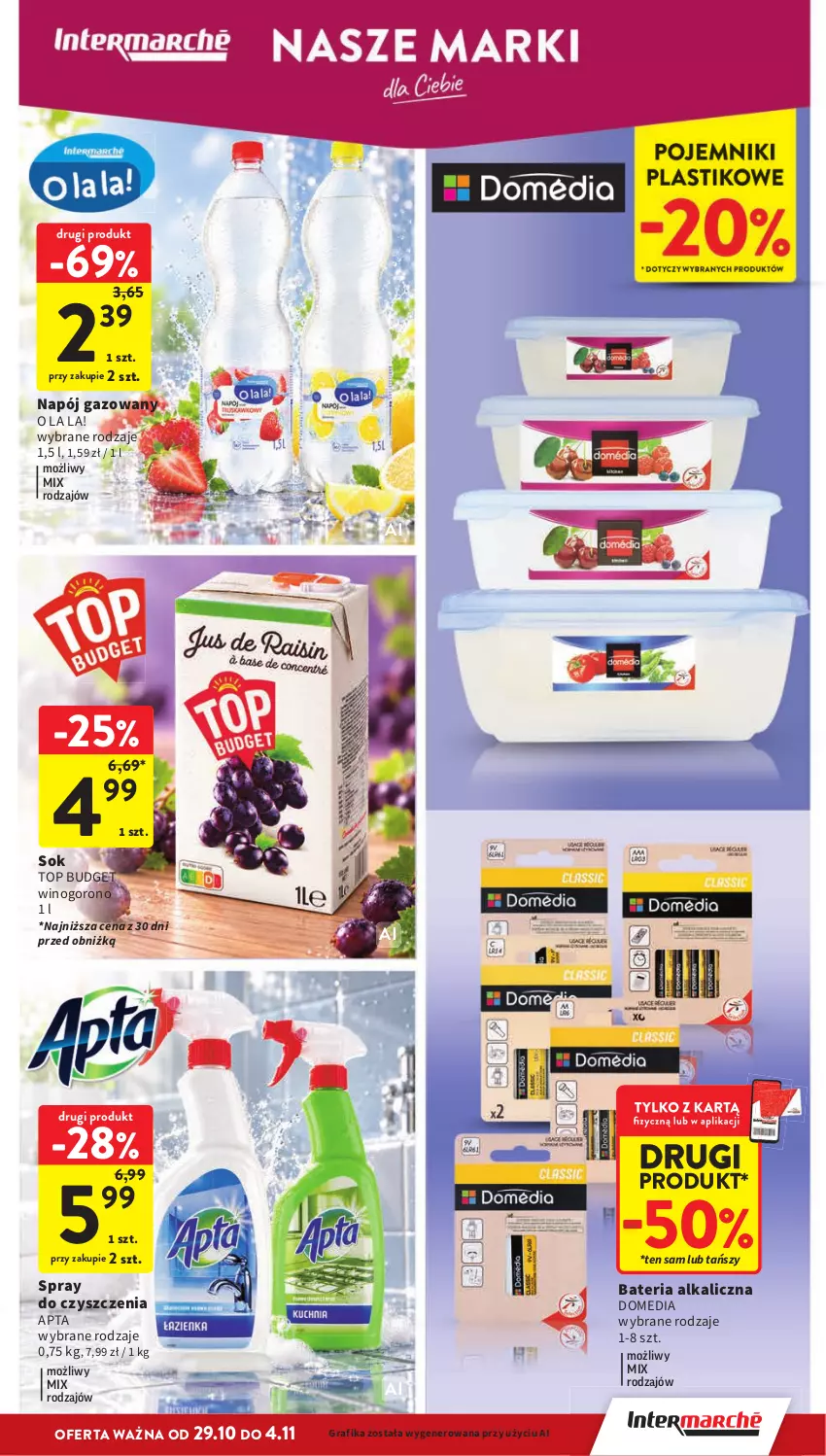 Gazetka promocyjna Intermarche - Gazetka promocyjna - ważna 29.10 do 04.11.2026 - strona 37 - produkty: Bateria, Gra, Grafika, Napój, Napój gazowany, Sok, Spray do czyszczenia, Top, Wino