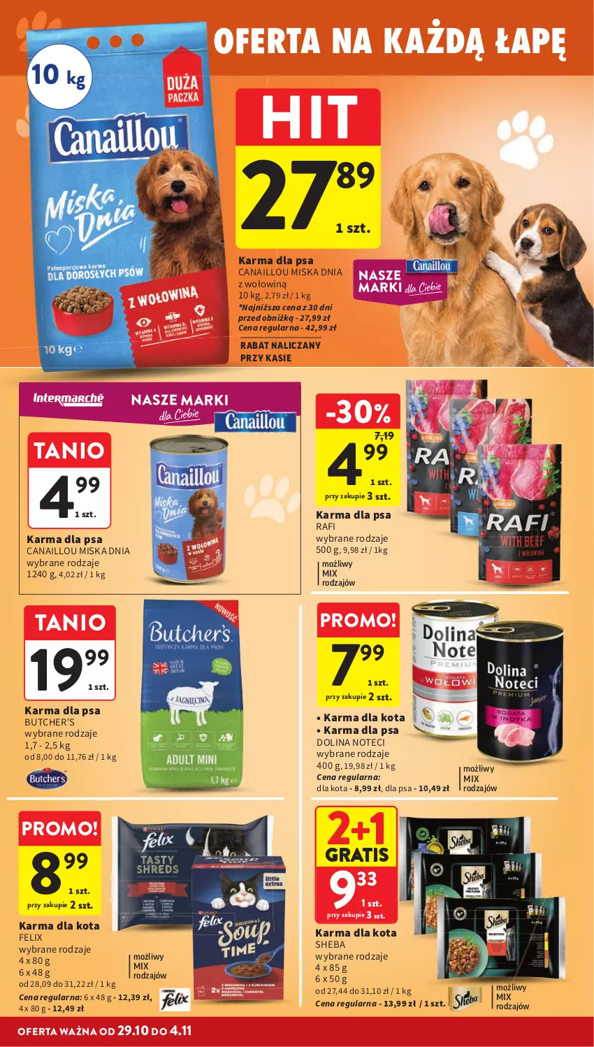 Gazetka promocyjna Intermarche - Gazetka promocyjna - ważna 29.10 do 04.11.2026 - strona 38 - produkty: Butcher's, Canaillou, Felix, Gra, Miska, Sheba