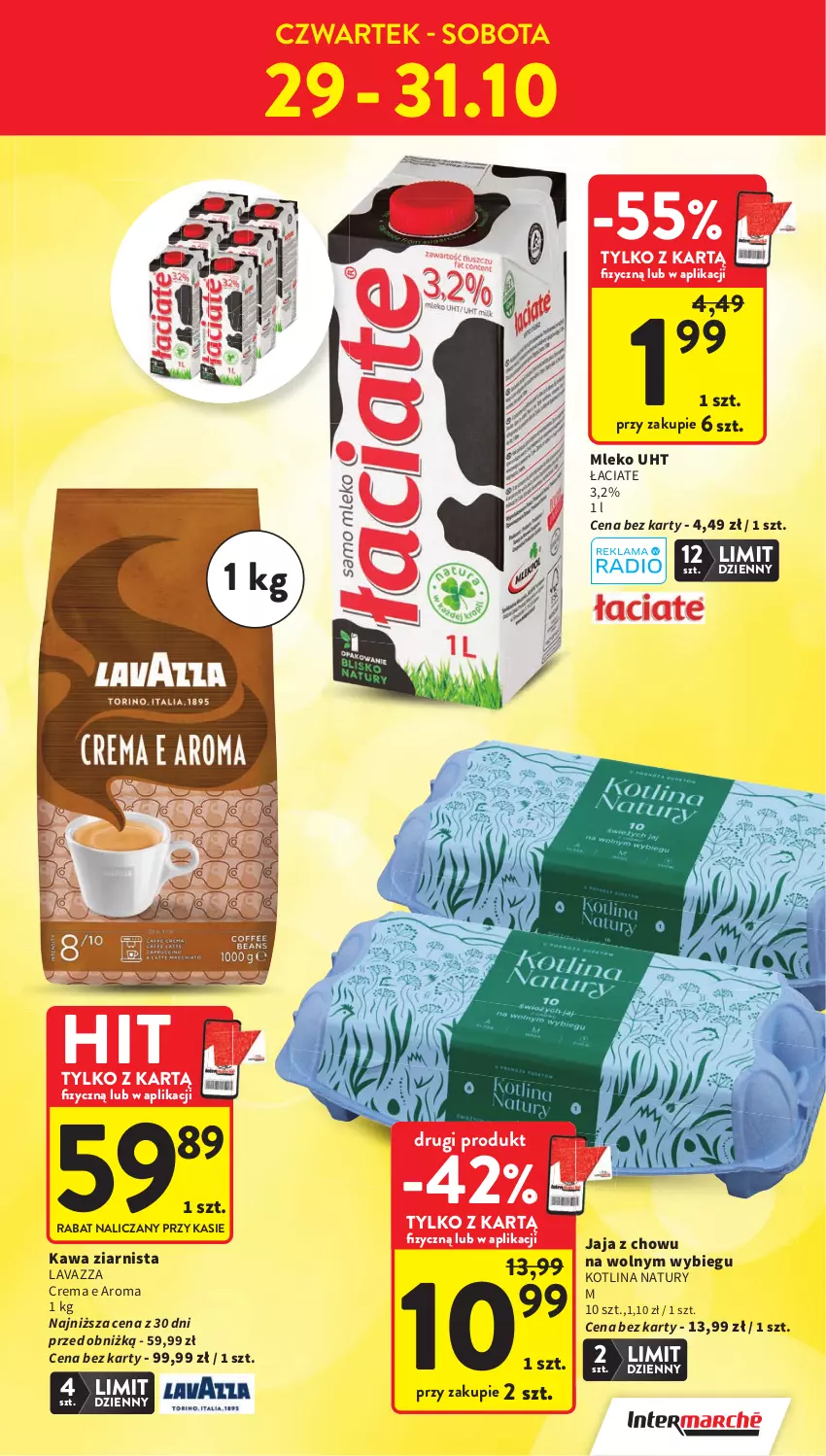 Gazetka promocyjna Intermarche - Gazetka promocyjna - ważna 29.10 do 04.11.2026 - strona 7 - produkty: Jaja, Kawa, Kawa ziarnista, Kotlin, Lavazza, Mleko