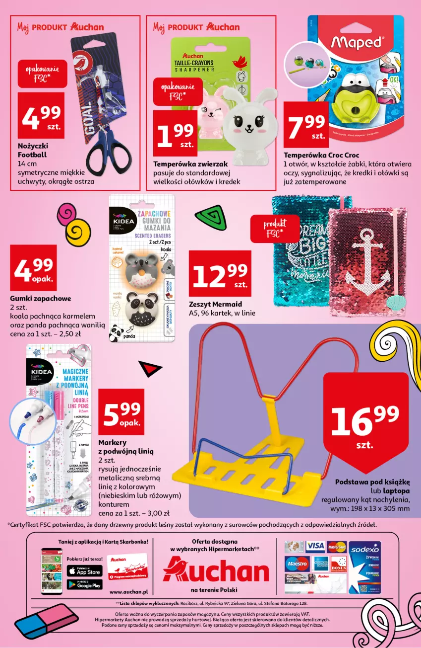 Gazetka promocyjna Auchan - Szkoła oszczędzania Hipermarkety - ważna 26.07 do 03.08.2022 - strona 3 - produkty: Fa, Marker, Noż, Nożyczki, Panda, Sharp, Tera, Uchwyty, Wagi