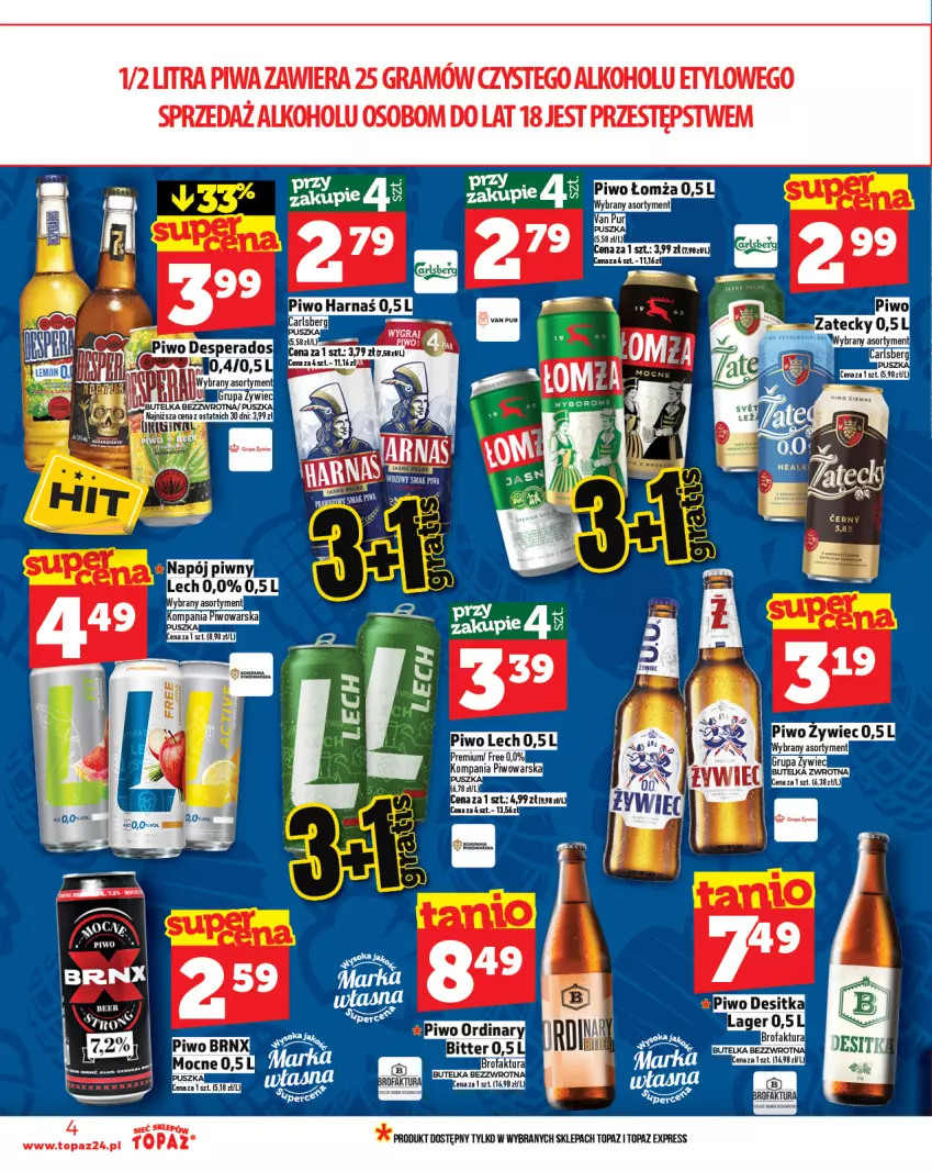 Gazetka promocyjna Topaz - Gazetka - ważna 01.07 do 16.07.2025 - strona 4 - produkty: Gra, Napój, Piwa, Piwo, Top