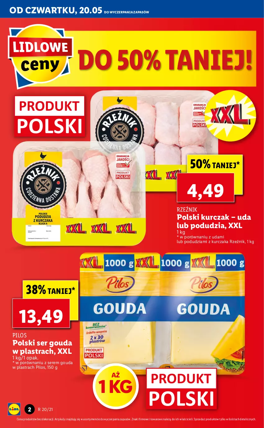 Gazetka promocyjna Lidl - GAZETKA - ważna 20.05 do 22.05.2021 - strona 2 - produkty: Gouda, Kurczak, Pilos, Por, Ser