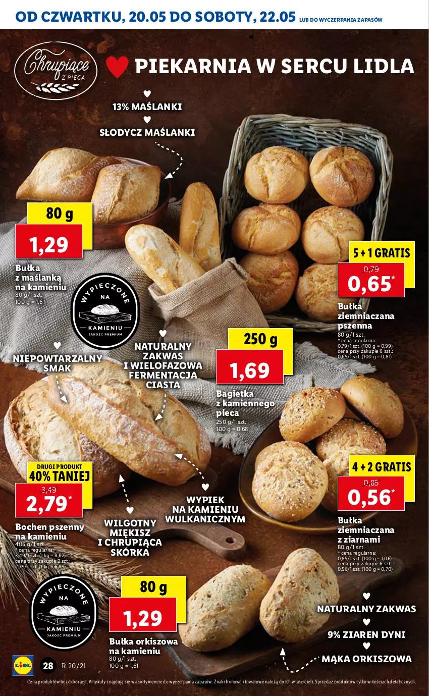 Gazetka promocyjna Lidl - GAZETKA - ważna 20.05 do 22.05.2021 - strona 28 - produkty: Bagietka, Bułka, Fa, Gra, Lanki, LG, Mąka, Piec, Ser