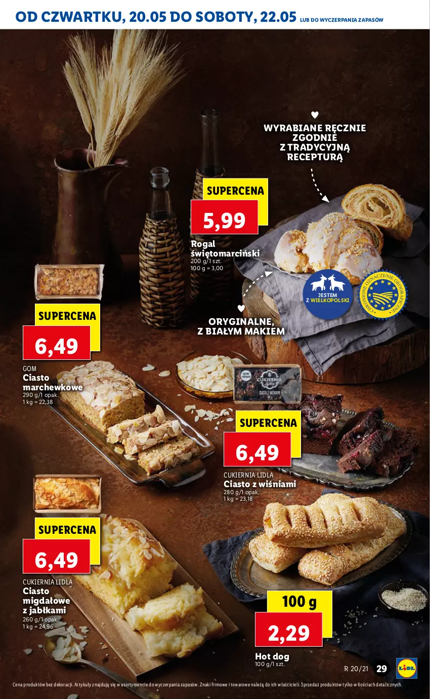 Gazetka promocyjna Lidl - GAZETKA - ważna 20.05 do 22.05.2021 - strona 29 - produkty: Cukier, Gin, Hot dog, Jabłka, Rogal