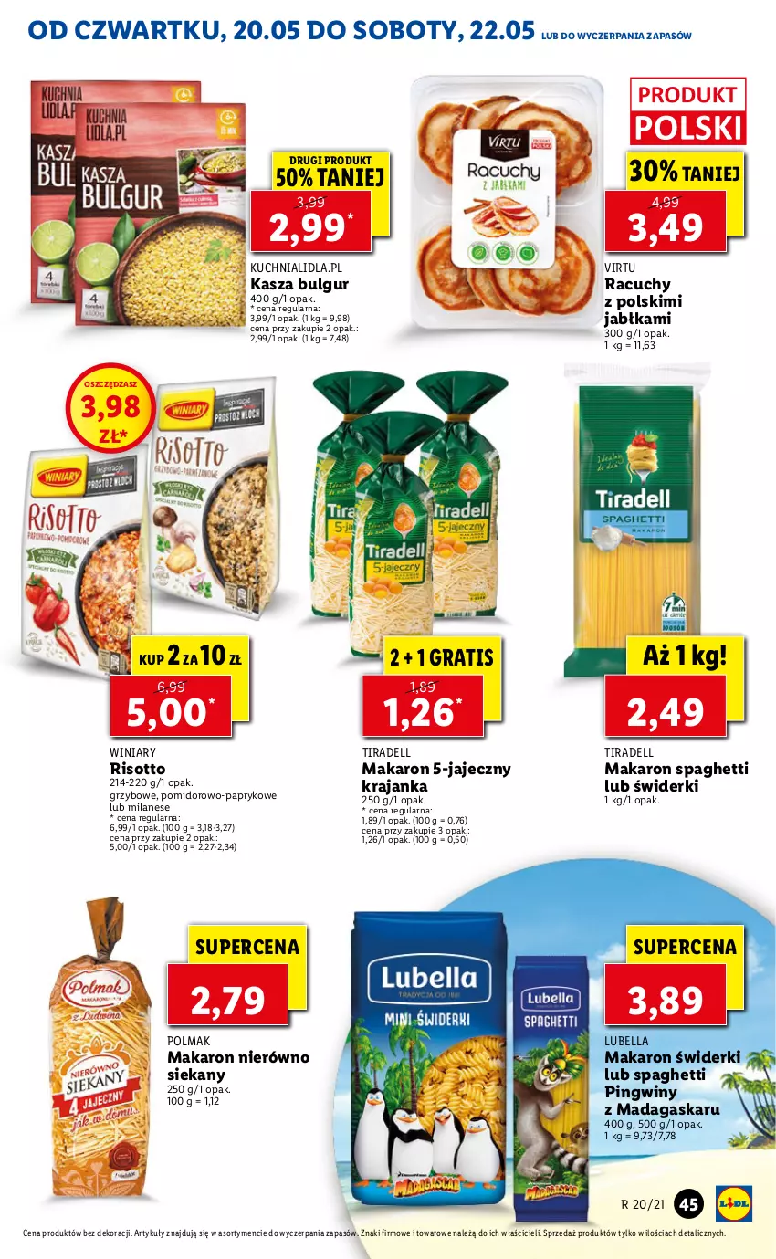 Gazetka promocyjna Lidl - GAZETKA - ważna 20.05 do 22.05.2021 - strona 45 - produkty: Bell, Bella, Bulgur, Dell, Gra, Jabłka, Kasza, Kuchnia, LG, Lubella, Makaron, Olma, Pingwin, Spaghetti, Virtu, Winiary