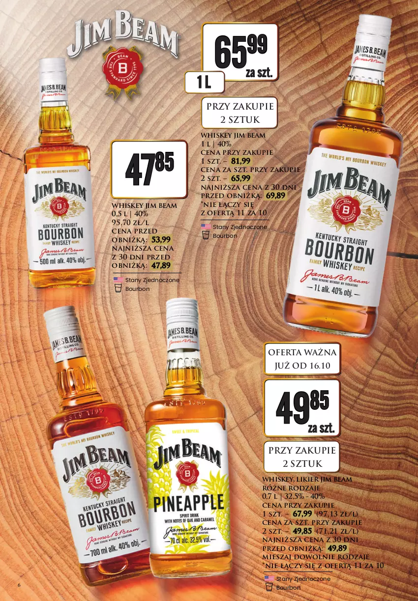 Gazetka promocyjna Dino - Katalog alkoholowy - ważna 19.10 do 24.10.2026 - strona 6 - produkty: Bourbon, Jim Beam, Likier, Whiskey