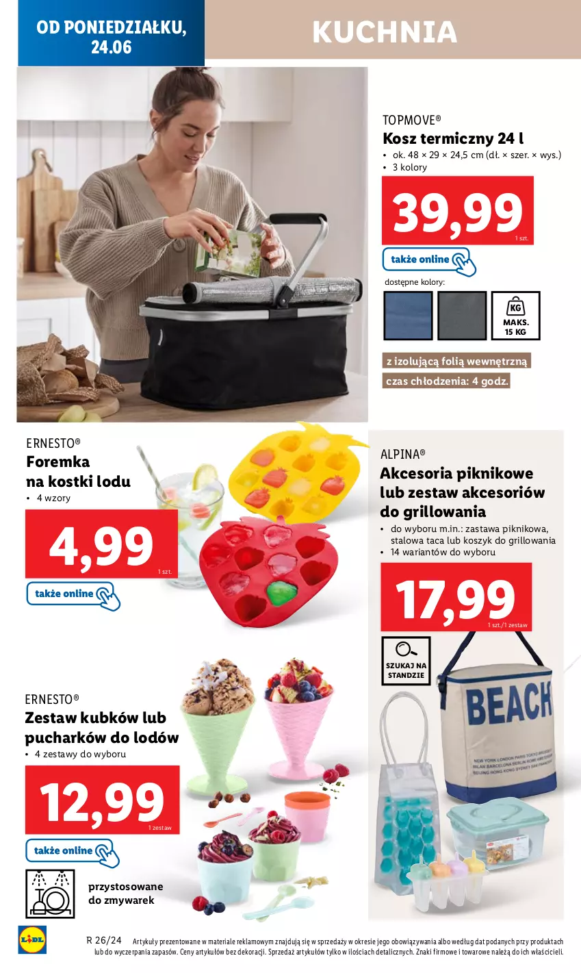 Gazetka promocyjna Lidl - GAZETKA - ważna 24.06 do 29.06.2024 - strona 14 - produkty: Alpina, Grill, Kosz, Kuchnia, Taca, Top