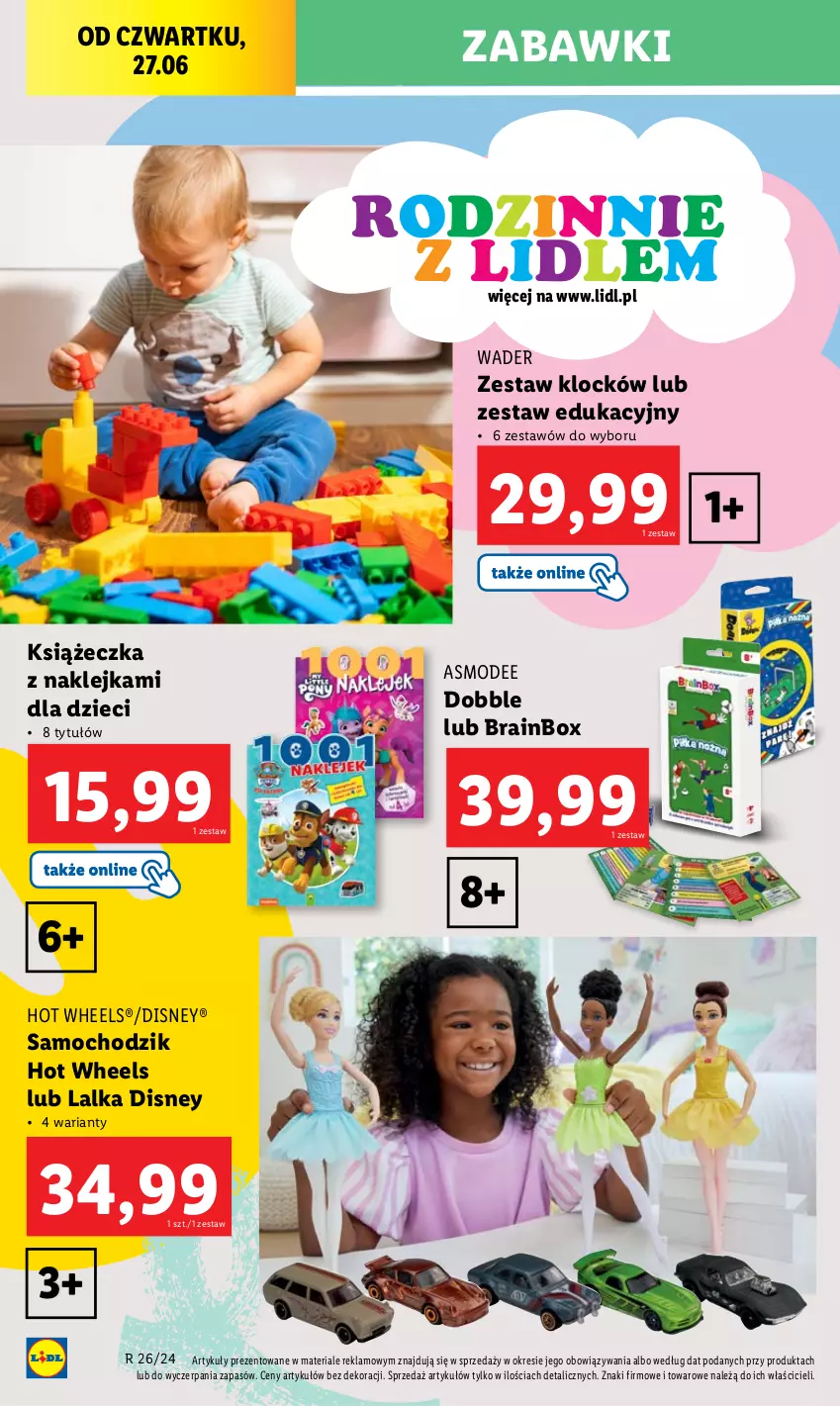 Gazetka promocyjna Lidl - GAZETKA - ważna 24.06 do 29.06.2024 - strona 30 - produkty: Chodzik, Disney, Dzieci, Hot Wheels, Klej, Lalka