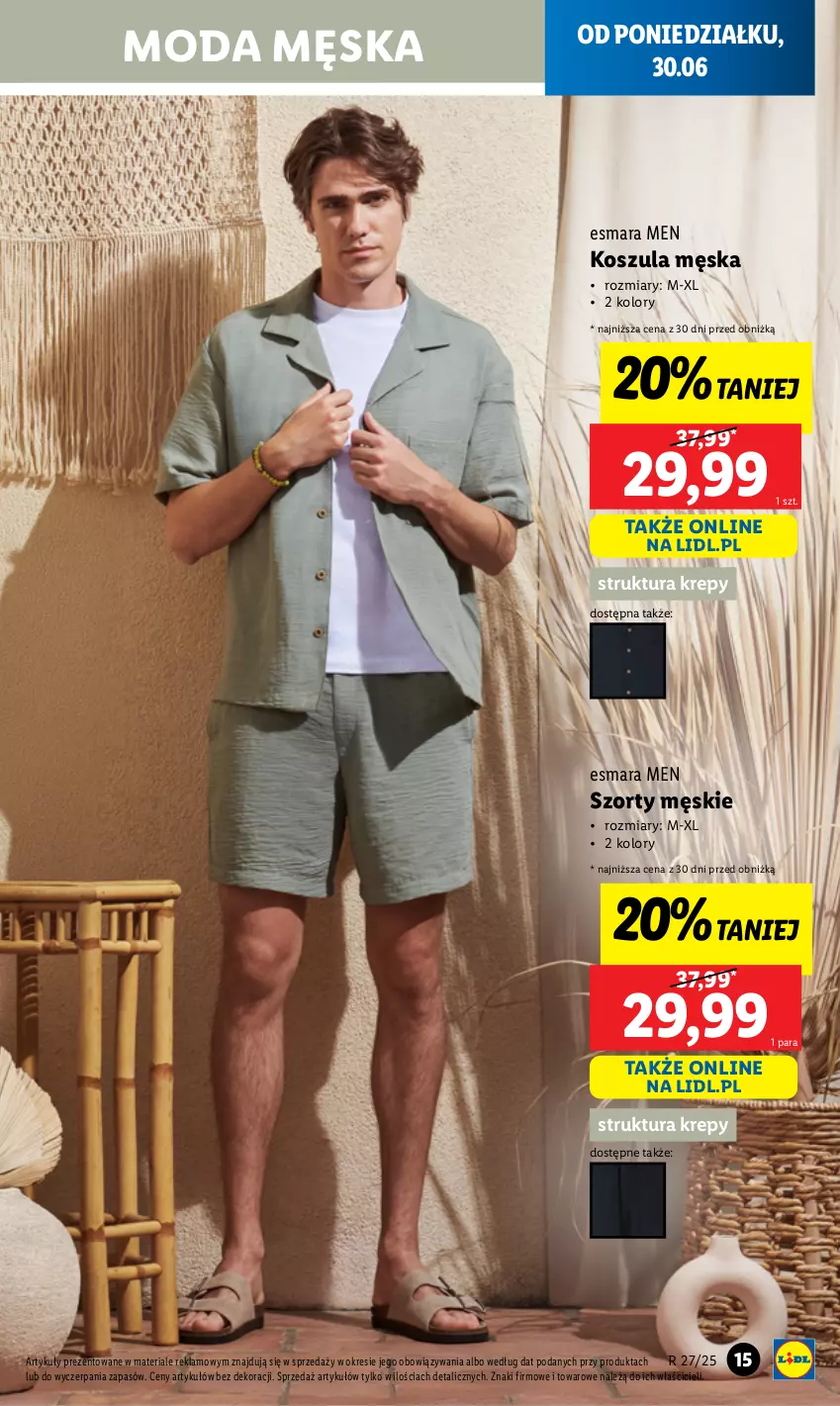 Gazetka promocyjna Lidl - GAZETKA - ważna 30.06 do 05.07.2025 - strona 15 - produkty: Kosz, Koszula, Moda, Szorty