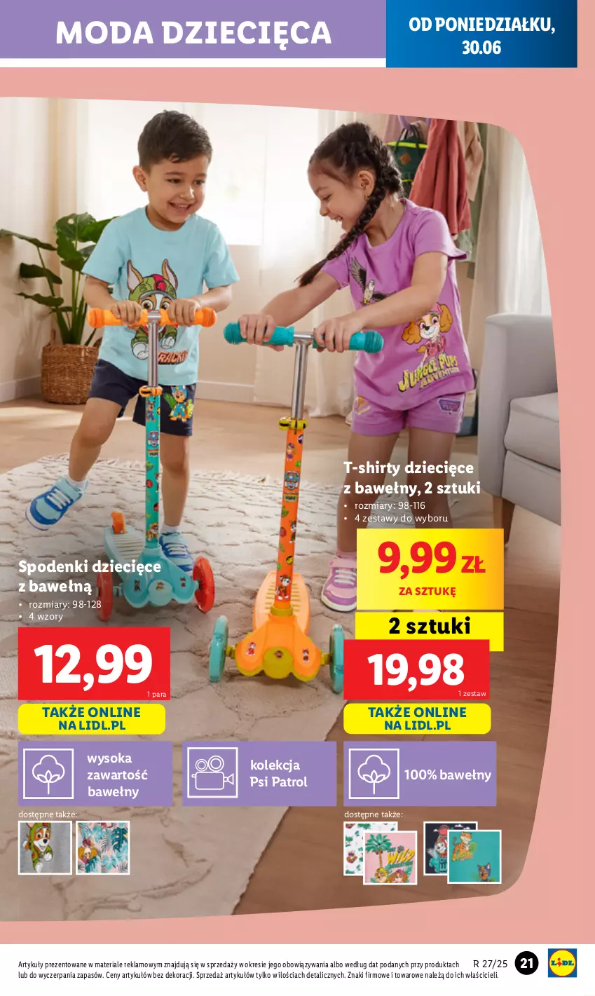 Gazetka promocyjna Lidl - GAZETKA - ważna 30.06 do 05.07.2025 - strona 21 - produkty: Dzieci, Moda, Psi Patrol, Sok, T-shirt