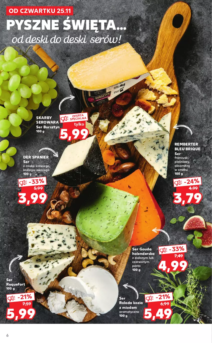 Gazetka promocyjna Kaufland - Oferta specjalna - ważna 25.11 do 24.12.2021 - strona 6 - produkty: Aksam, Bursztyn, Gouda, Pesto, Rolada, Roquefort, Ser