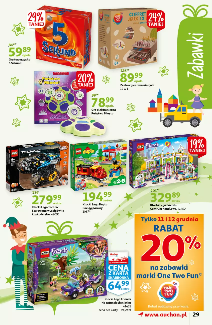 Gazetka promocyjna Auchan - Magia Świąt Hipermarkety - ważna 09.12 do 15.12.2021 - strona 29 - produkty: 5 Sekund, Fa, Gra, Kask, Klocki, LEGO, LEGO Duplo, LEGO Friends, LEGO Technic, Pociąg, Rum