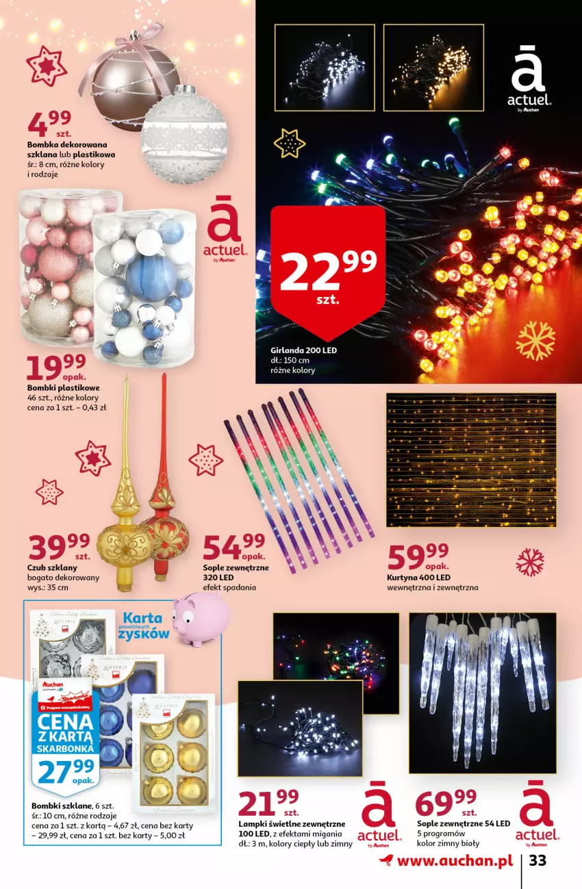 Gazetka promocyjna Auchan - Magia Świąt Hipermarkety - ważna 09.12 do 15.12.2021 - strona 33 - produkty: Bombki, Girlanda, Gra, LANA