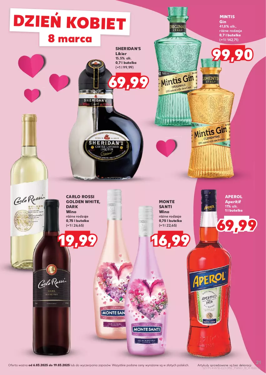 Gazetka promocyjna Kaufland - Barek Kauflandu - ważna 06.03 do 19.03.2025 - strona 21 - produkty: Aperol, Carlo Rossi, Gin, Likier, Monte, Monte Santi, Wino