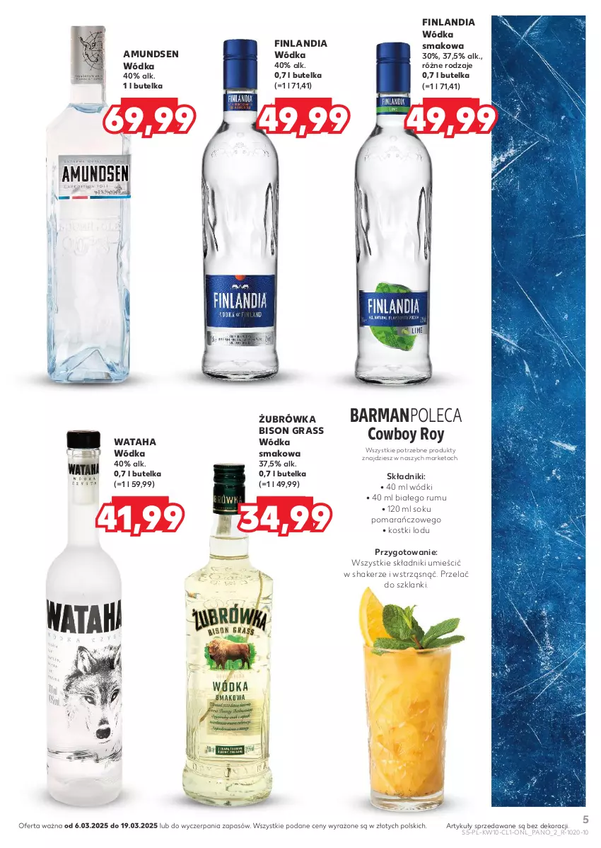 Gazetka promocyjna Kaufland - Barek Kauflandu - ważna 06.03 do 19.03.2025 - strona 5 - produkty: Amundsen, Finlandia, Gra, Lanki, Rum, Sok, Wataha, Wódka