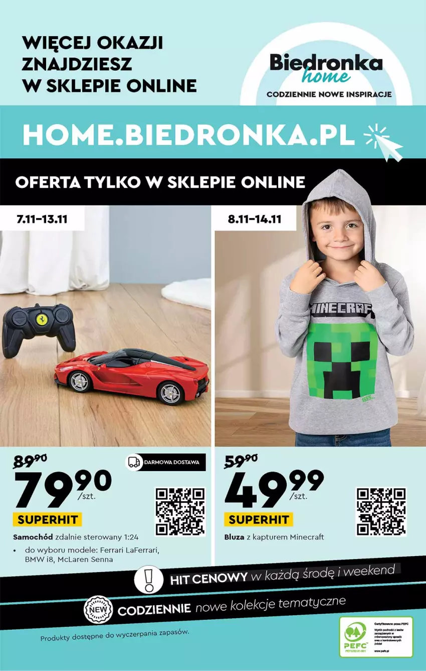 Gazetka promocyjna Biedronka - Okazje tygodnia - ważna 07.11 do 23.11.2022 - strona 32 - produkty: Bluza, Bluza z kapturem, Minecraft, Samochód