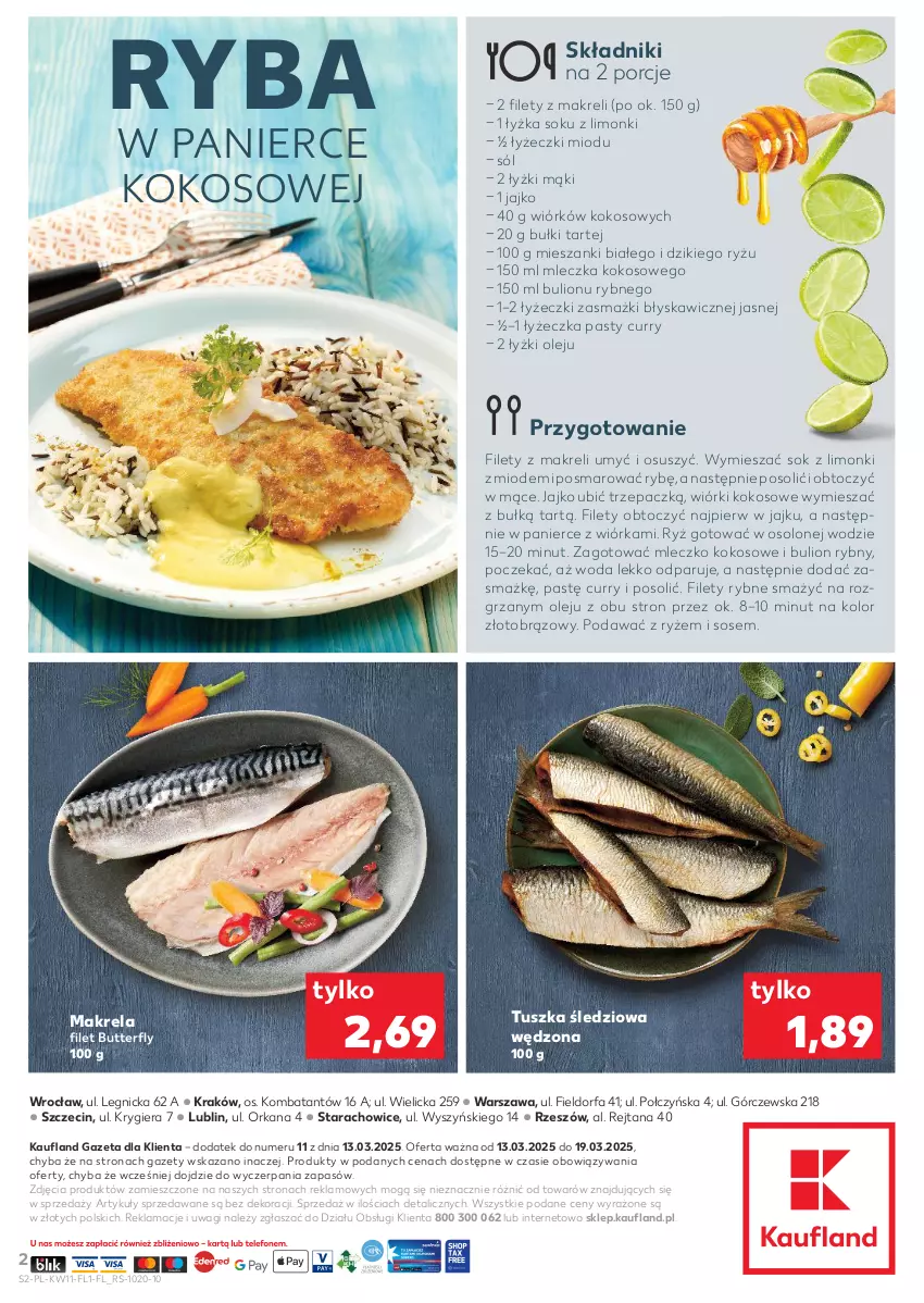 Gazetka promocyjna Kaufland - Kaufland - ważna 13.03 do 19.03.2025 - strona 2 - produkty: Bulion, Fa, Kokos, Lion, Mleczko, Olej, Orka, Por, Ryba, Ryż, Sok, Sól, Sos, Tusz, Tuszka śledziowa, Tuszka śledziowa wędzona, Wagi, Wiórki kokosowe, Woda