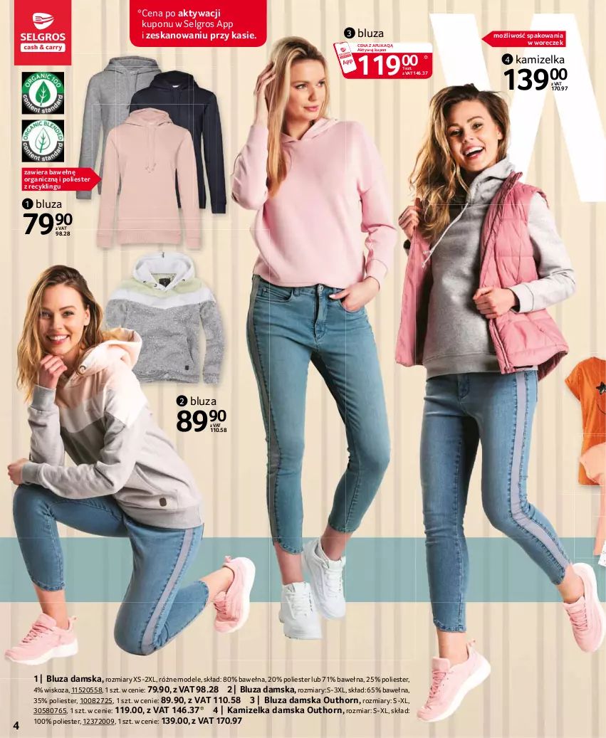 Gazetka promocyjna Selgros - Katalog Tekstylia - ważna 11.03 do 24.03.2021 - strona 4 - produkty: Bluza, Kamizelka, LG, Wełna, Woreczek