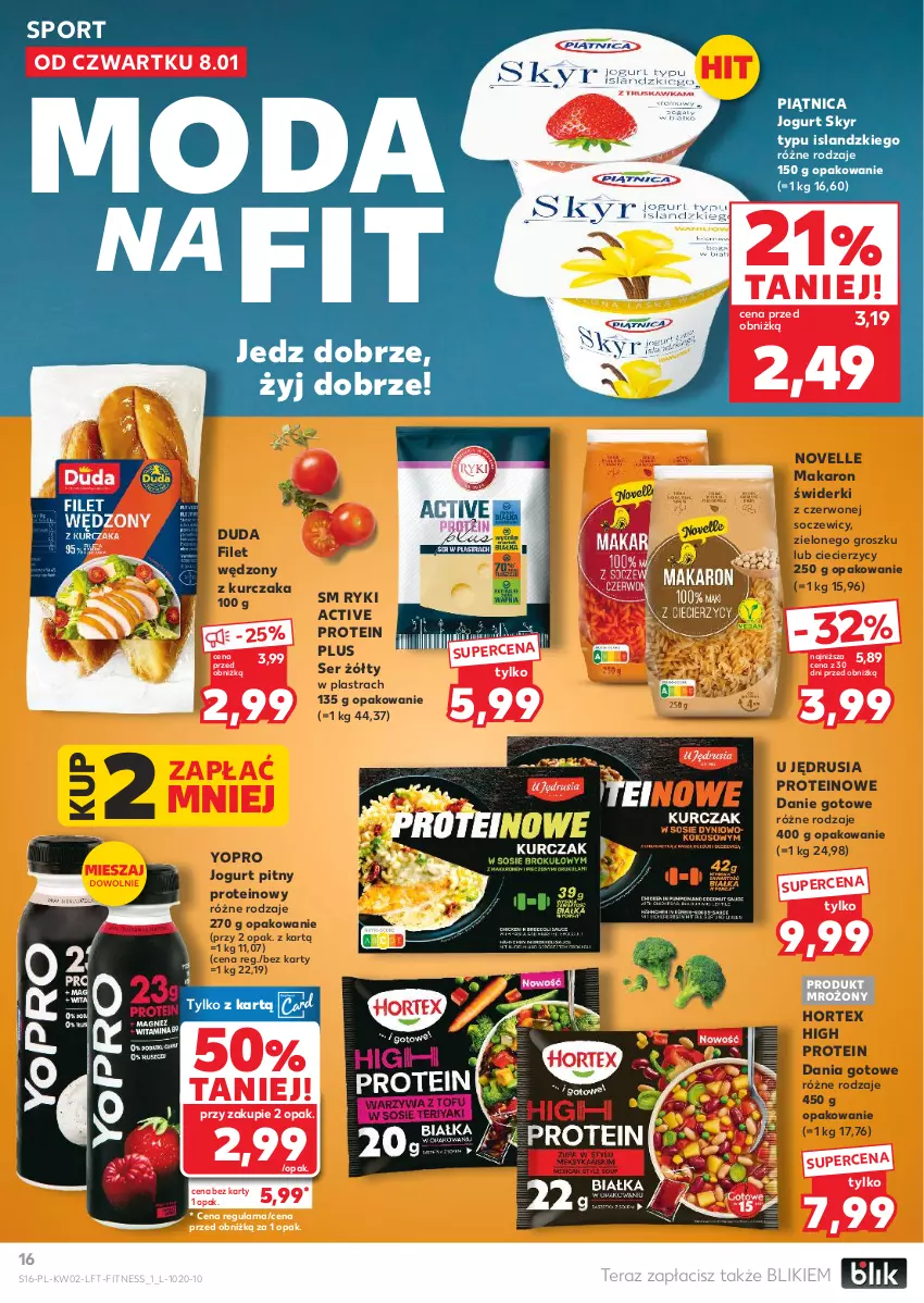 Gazetka promocyjna Kaufland - Gazetka tygodnia - ważna 08.01 do 14.01.2026 - strona 16 - produkty: Dania gotowe, Danie gotowe, Duda, Hortex, Isla, Jogurt, Jogurt pitny, Kurczak, Makaron, Moda, Piątnica, Por, Ser, Sport, Tera