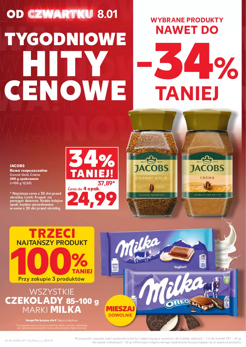Gazetka promocyjna Kaufland - Gazetka tygodnia - ważna 08.01 do 14.01.2026 - strona 2 - produkty: Jacobs, Kawa, Kawa rozpuszczalna, Milka, Olej, Por, Sok, Waga
