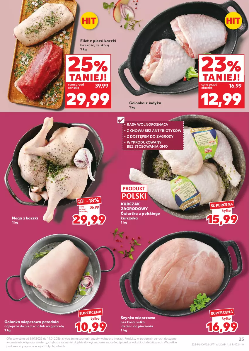 Gazetka promocyjna Kaufland - Gazetka tygodnia - ważna 08.01 do 14.01.2026 - strona 25 - produkty: Filet z piersi kaczki, Gala, Golonka wieprzowa, Golonka z indyka, Kurczak, Noga z kaczki, Piec, Szynka, Szynka wieprzowa