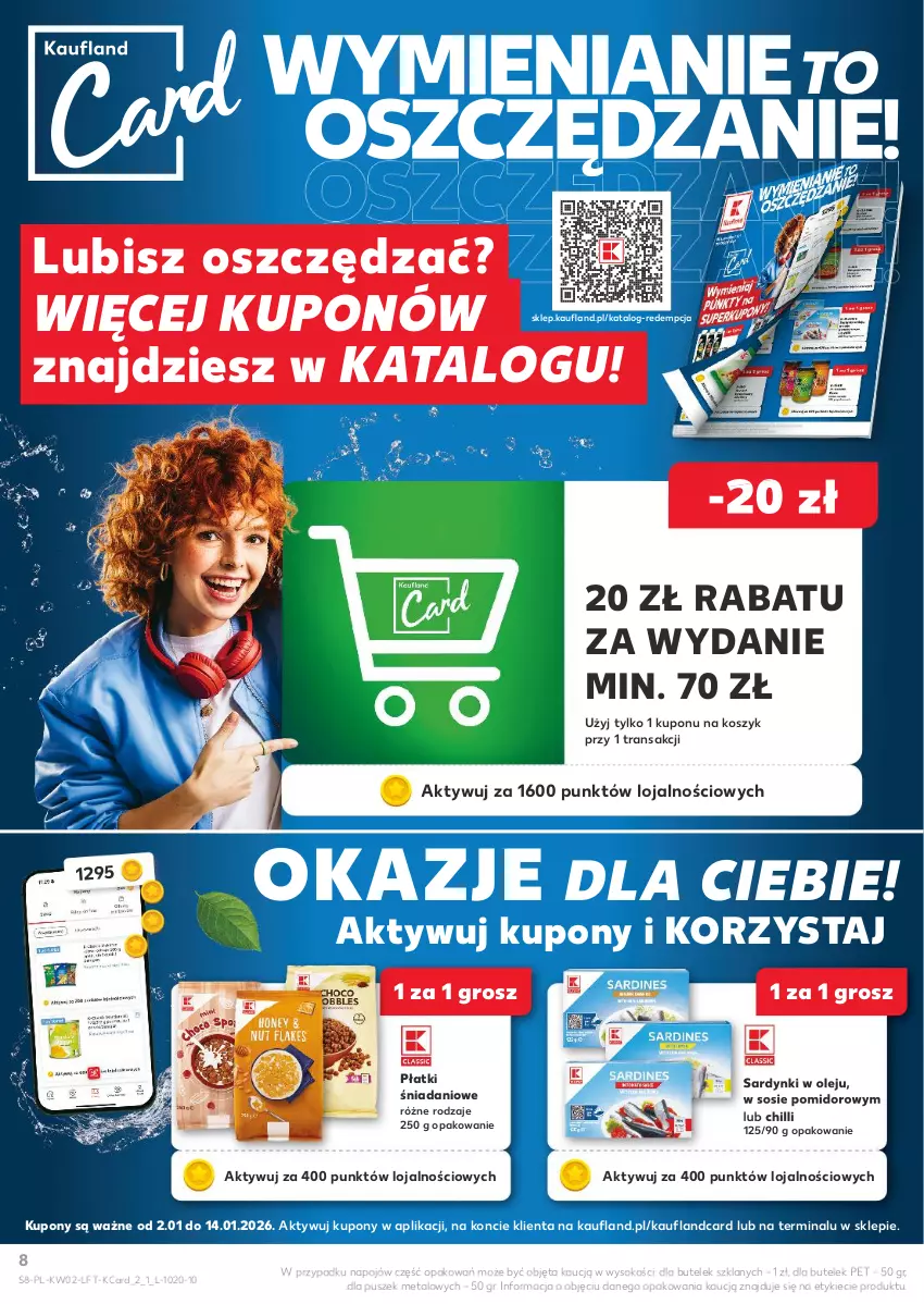 Gazetka promocyjna Kaufland - Gazetka tygodnia - ważna 08.01 do 14.01.2026 - strona 8 - produkty: Danio, Kosz, Olej, Sardynki, Sok, Sos, Tran