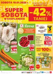Gazetka promocyjna Kaufland - Gazetka tygodnia - Gazetka - ważna od 14.01 do 14.01.2026 - strona 10 - produkty: Piec, Kurczak, Kalafior, Warzywa, Por, Madej Wróbel, Produkty mrożone, Mlekovita, Tusz, Laur, Maliny, Pieczywo, Kiełbasa głogowska, Owoce, Waga, Masło, Olej, Kiełbasa, Hortex, Mleko