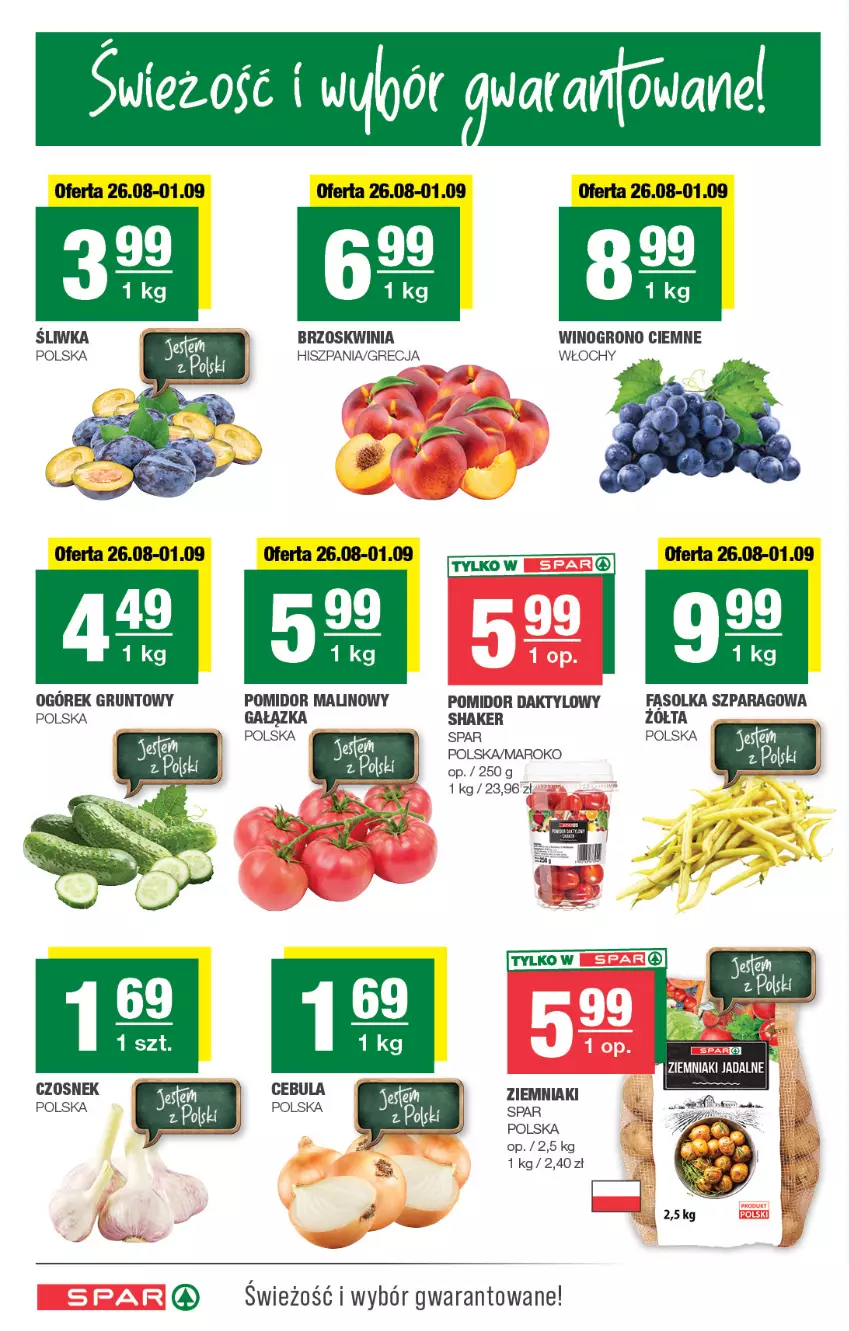 Gazetka promocyjna Spar - Spar - ważna 26.08 do 06.09.2026 - strona 2 - produkty: Cebula, Czosnek, Fa, Grunt, Ogórek, Pomidor malinowy, Wino