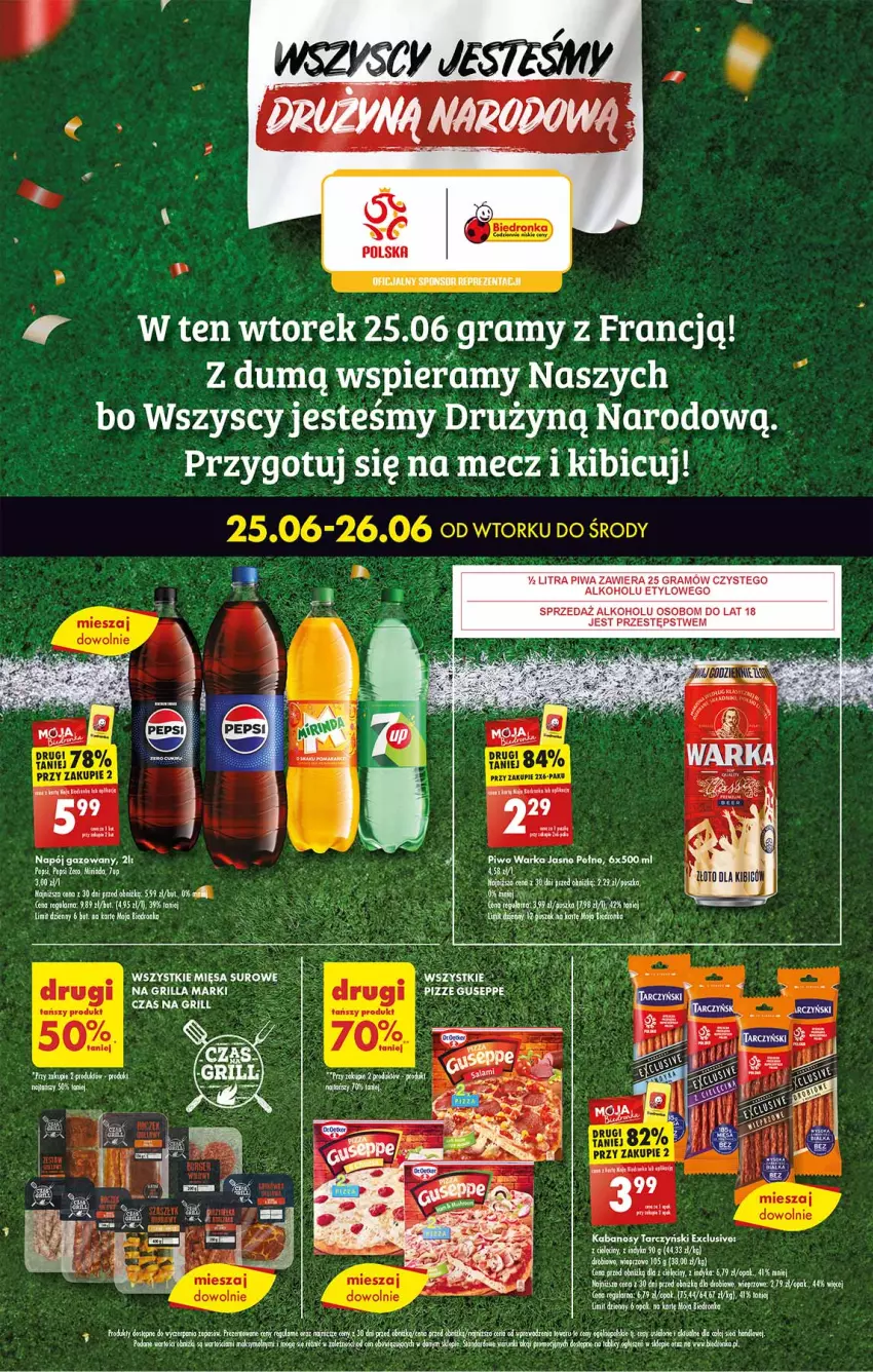 Gazetka promocyjna Biedronka - Wtorek-Środa - ważna 25.06 do 26.06.2024 - strona 1 - produkty: Fa, Gra, Grill, LG, Napój, Napój gazowany, Perła, Piwa, Ser, Tarczyński