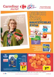 Gazetka promocyjna Carrefour - Gazetka Market - Gazetka - ważna od 23.01 do 23.01.2022 - strona 1 - produkty: Mandarynki, Cukier, Praliny, Kosz, Wawel, Olej, Lindt